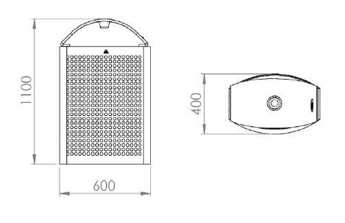 Cestino stradale modello Maglie per arredo urbano