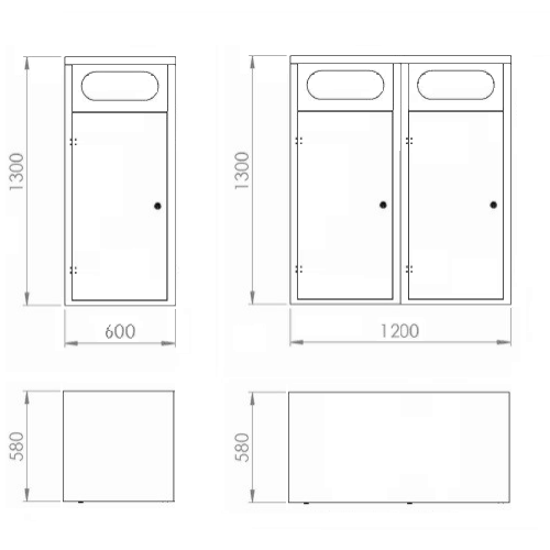 Copri contenitore 087 x 240 lt singolo e doppio