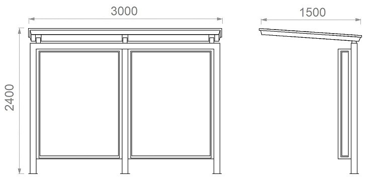 Pensilina fermata autobus Milano misure Applique