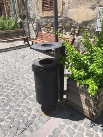 Cestino stradale con posacenere modello Simply Palo