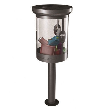 Cestino per la raccolta dei rifiuti anti bomba modello Aprilia 4011/AT ELUX