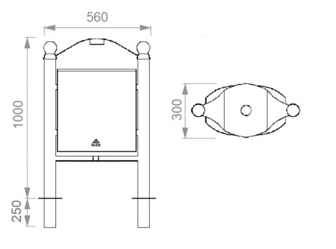 Disegno tecnico cestino Capri