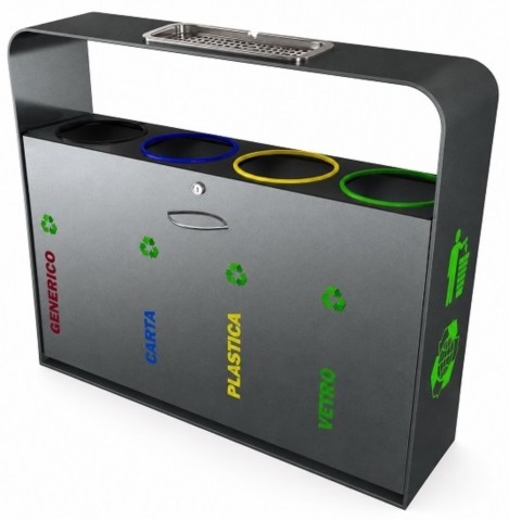 Contenitore urbano da 160 litri con coperchio
