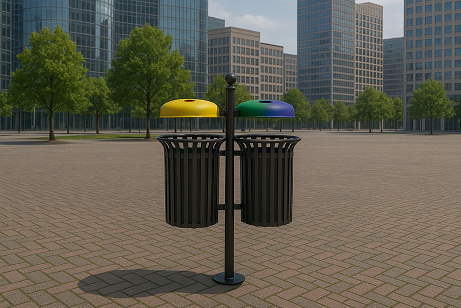 Cestino stradale 35 litri modello Giglio 691/1CP con posacenere ELUX