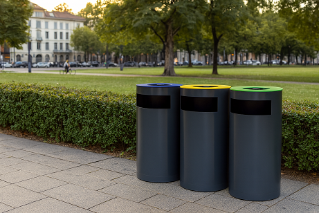 Cestino stradale 90 litri modello Teramo 682/CP con posacenere ELUX