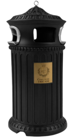 Cestino stradale Giubileo 120 litri in ghisa modello Centro storico 6131CP con posacenere ELUX