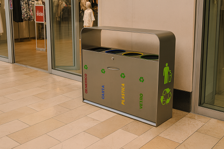 Cestino stradale per raccolta differenziata modello Parma 688/4C ELUX