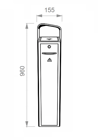 disegno tecnico Posacenere stradale modello Delta 205 ELUX