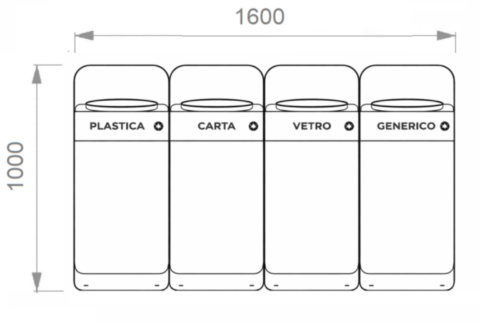 Disegno tecnico cestino Basic
