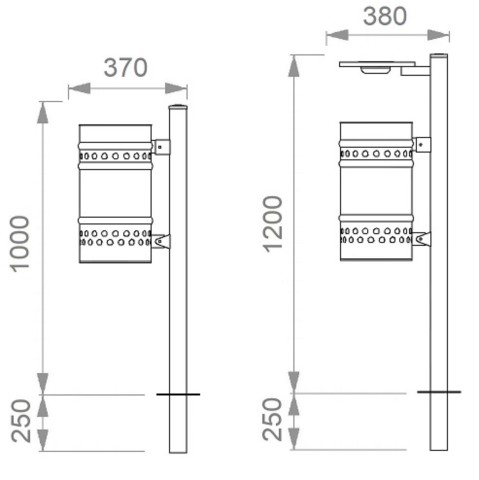 Disegno tecnico cestino Libertino