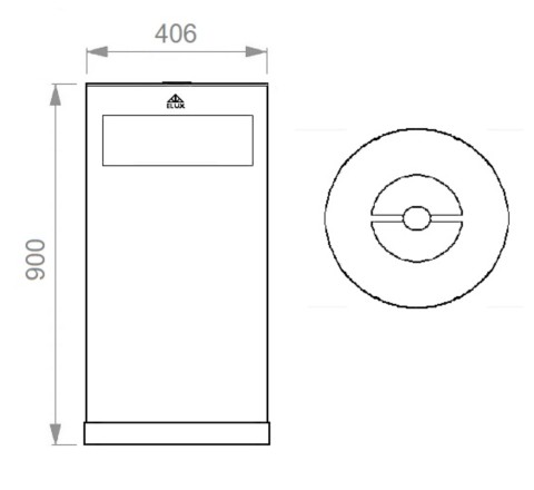 Disegno tecnico Cestino stradale modello Teramo