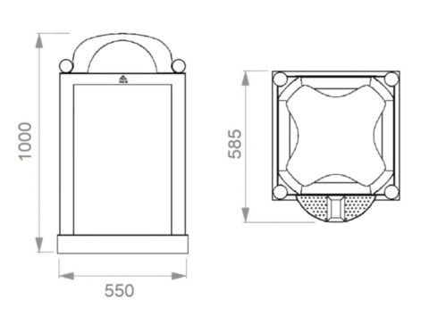 Disegno tecnico cestino Trentino AT