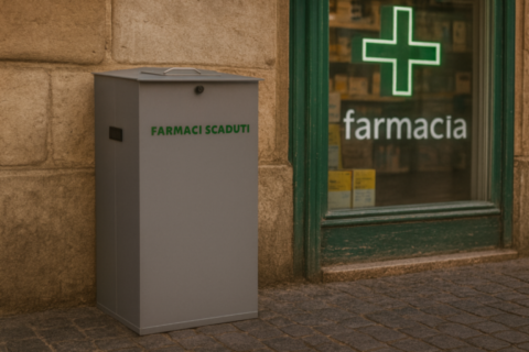 Cestino stradale raccolta farmaci scaduti RUP 250