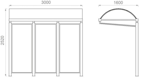 Pensilina fermata autobus Aprilia misure Applique