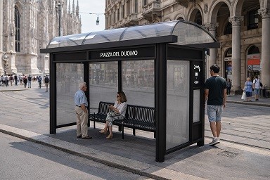 Pensilina attesa autobus modello Barocco