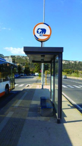 Pensilina attesa autobus modello Cagliari applique