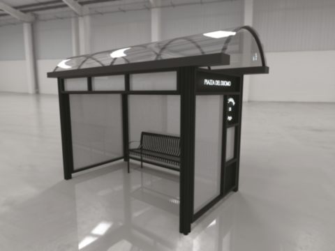 Pensilina per attesa autobus modello Barocca