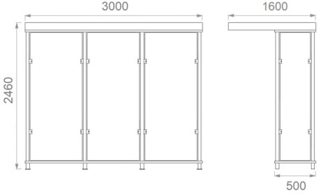 Pensilina fermata autobus Cagliari misure Applique