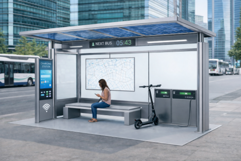 Pensilina smart attesa autobus modello Tokio