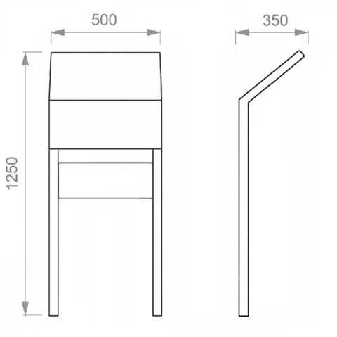 Disegno tecnico leggio Stradale Modello Lodi 152 ELUX