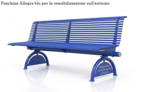 seduta urbana blu per la consapevolezza e la sensibilizzazione sull'autismo Elux